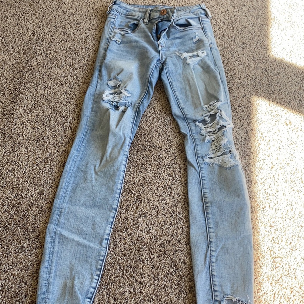american eagle skinny jeans with rips